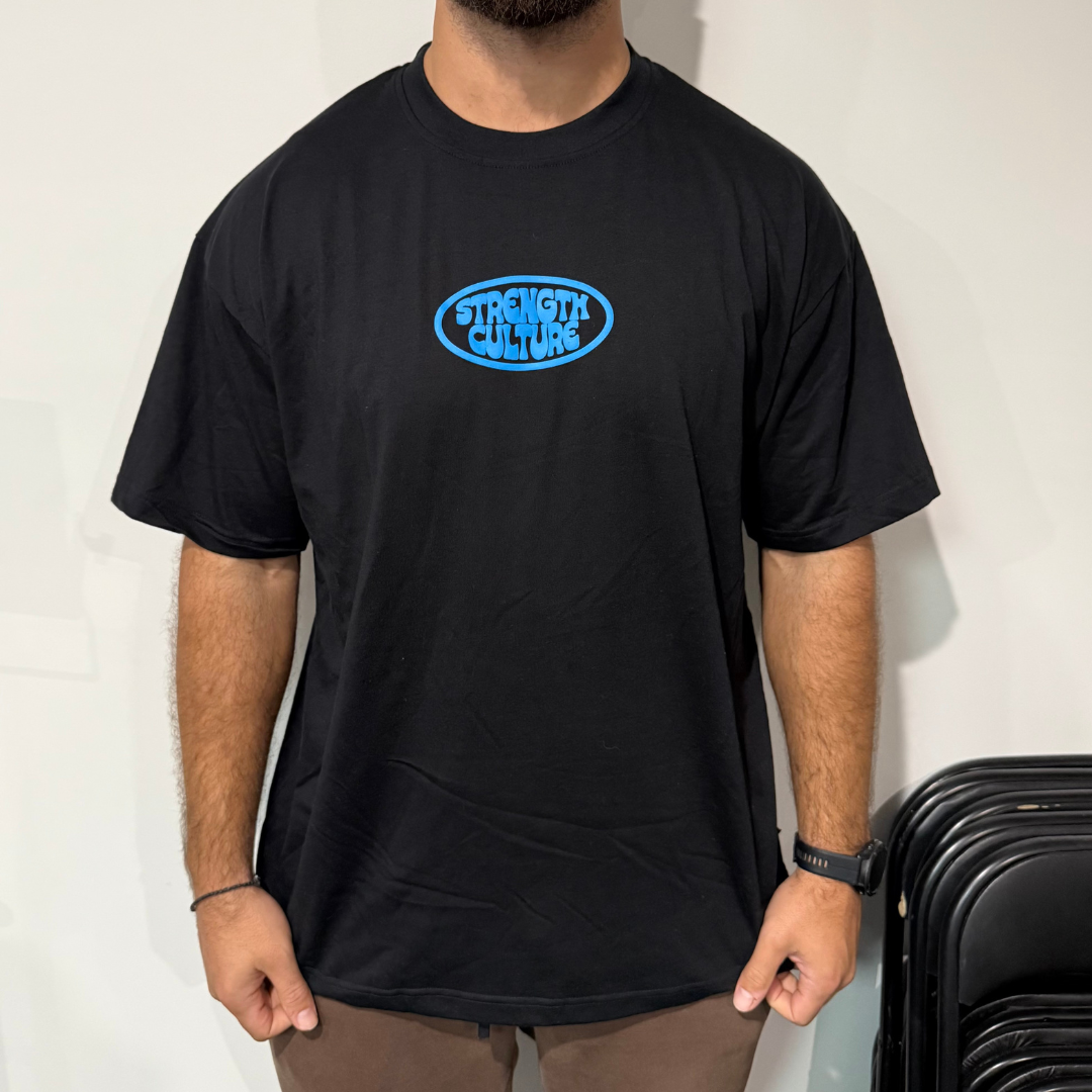 Neon Blue on Black - T Shirt
