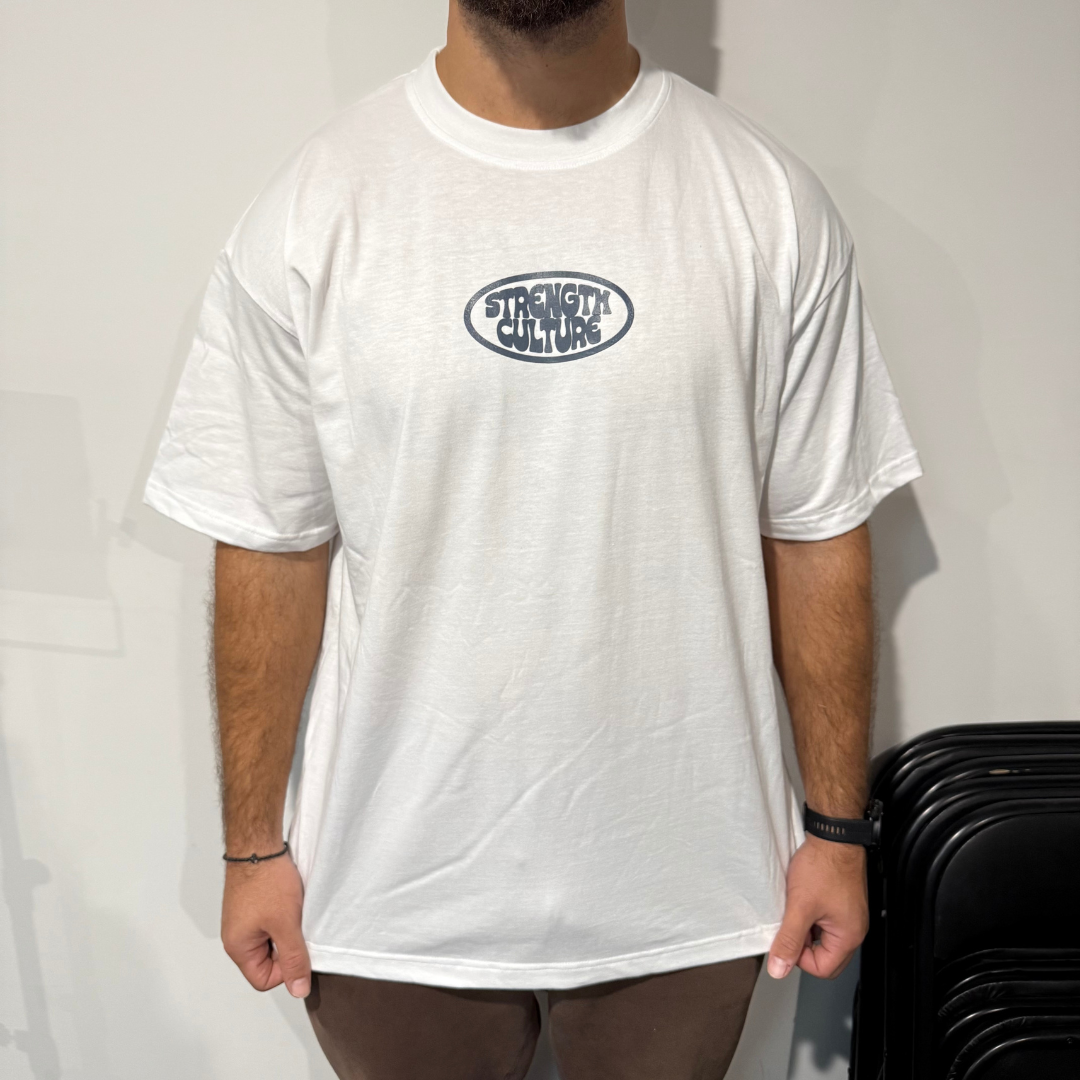 Staffy Blue on White - T Shirt