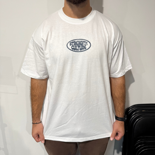 Staffy Blue on White - T Shirt
